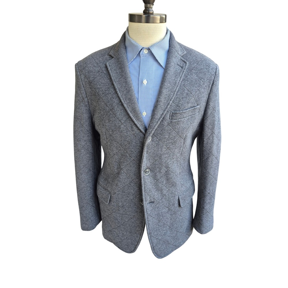 Banana Republic Gray Quilted Emmetex Italian Fabric Blazer Sport Coat 42S Mens